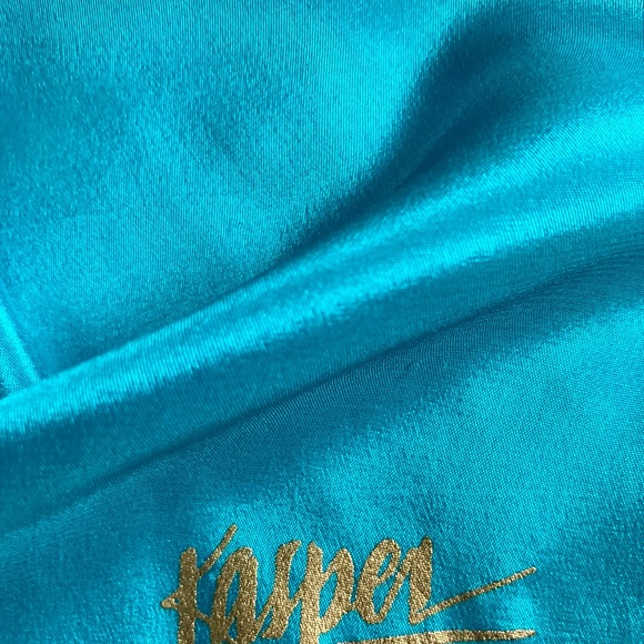 Oblong silk, stripe scarf, signed. - Picture 4 of 5